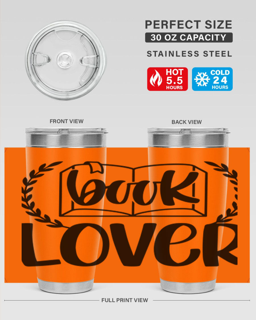 Book Lover 50# Tumbler in stainless steel with a stylish design, perfect for keeping drinks hot or cold.