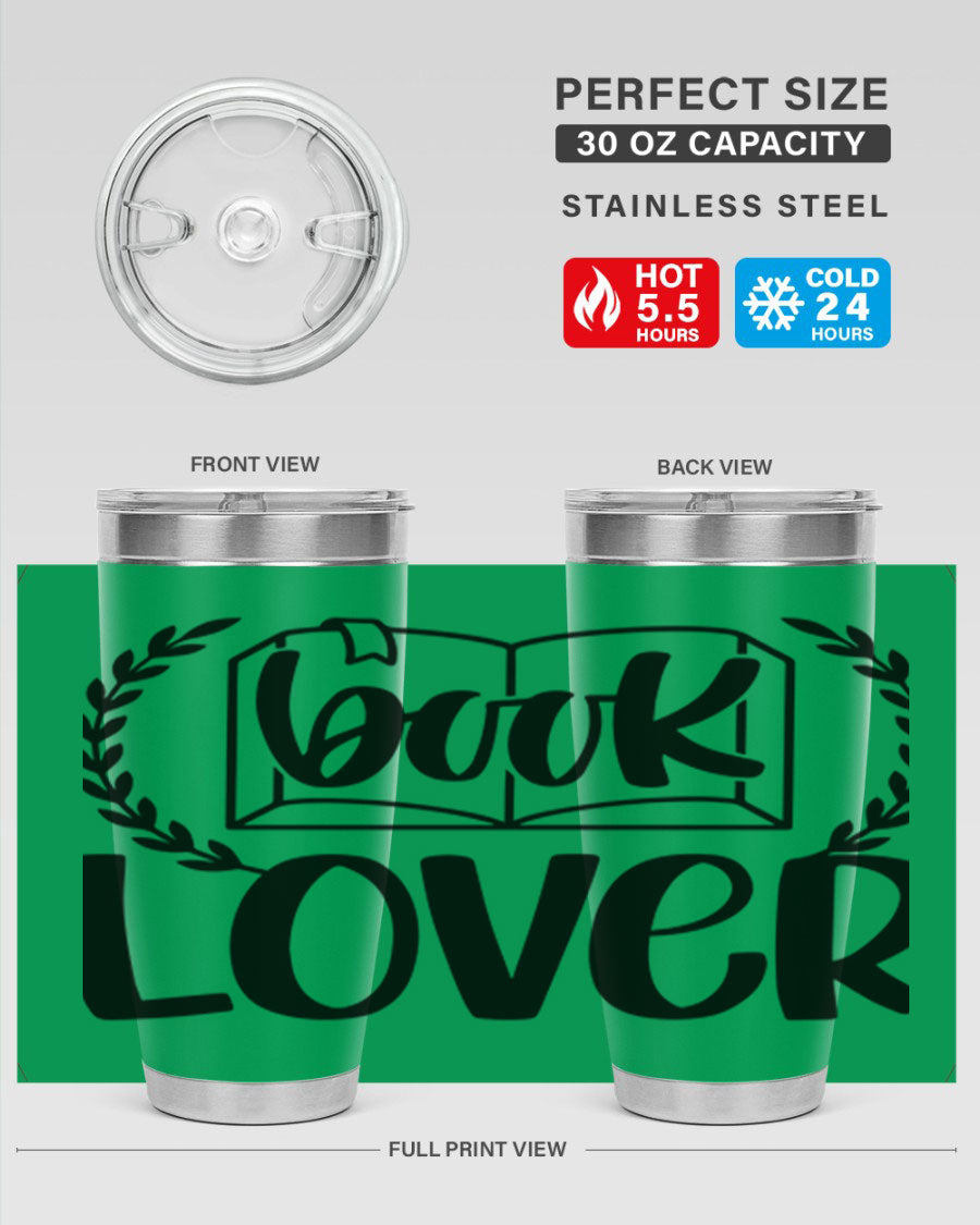 Book Lover 50# Tumbler in stainless steel with a stylish design, perfect for keeping drinks hot or cold.