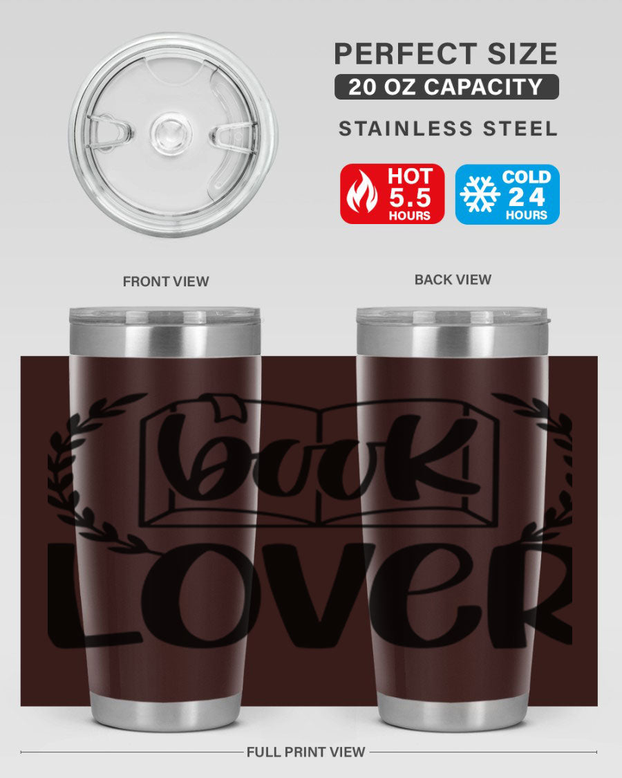 Book Lover 50# Tumbler in stainless steel with a stylish design, perfect for keeping drinks hot or cold.