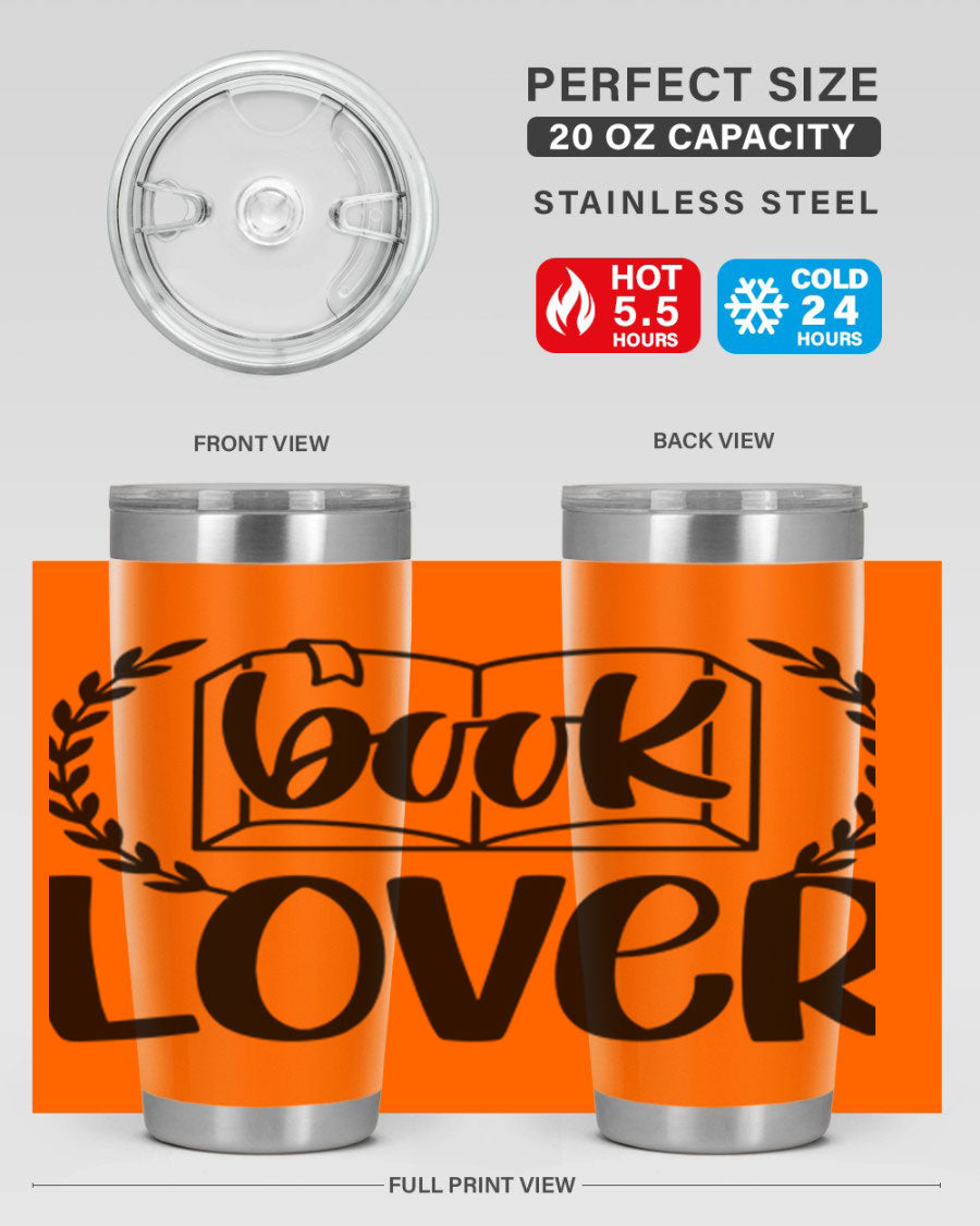 Book Lover 50# Tumbler in stainless steel with a stylish design, perfect for keeping drinks hot or cold.