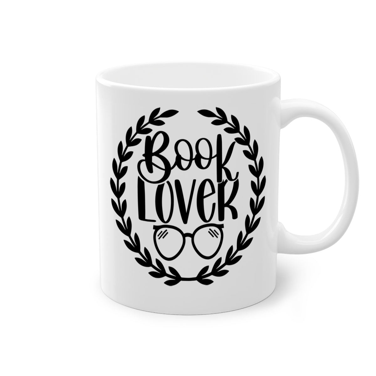 A stylish two-tone Book Lover Mug with a colored handle and glossy finish, available in multiple colors and sizes.