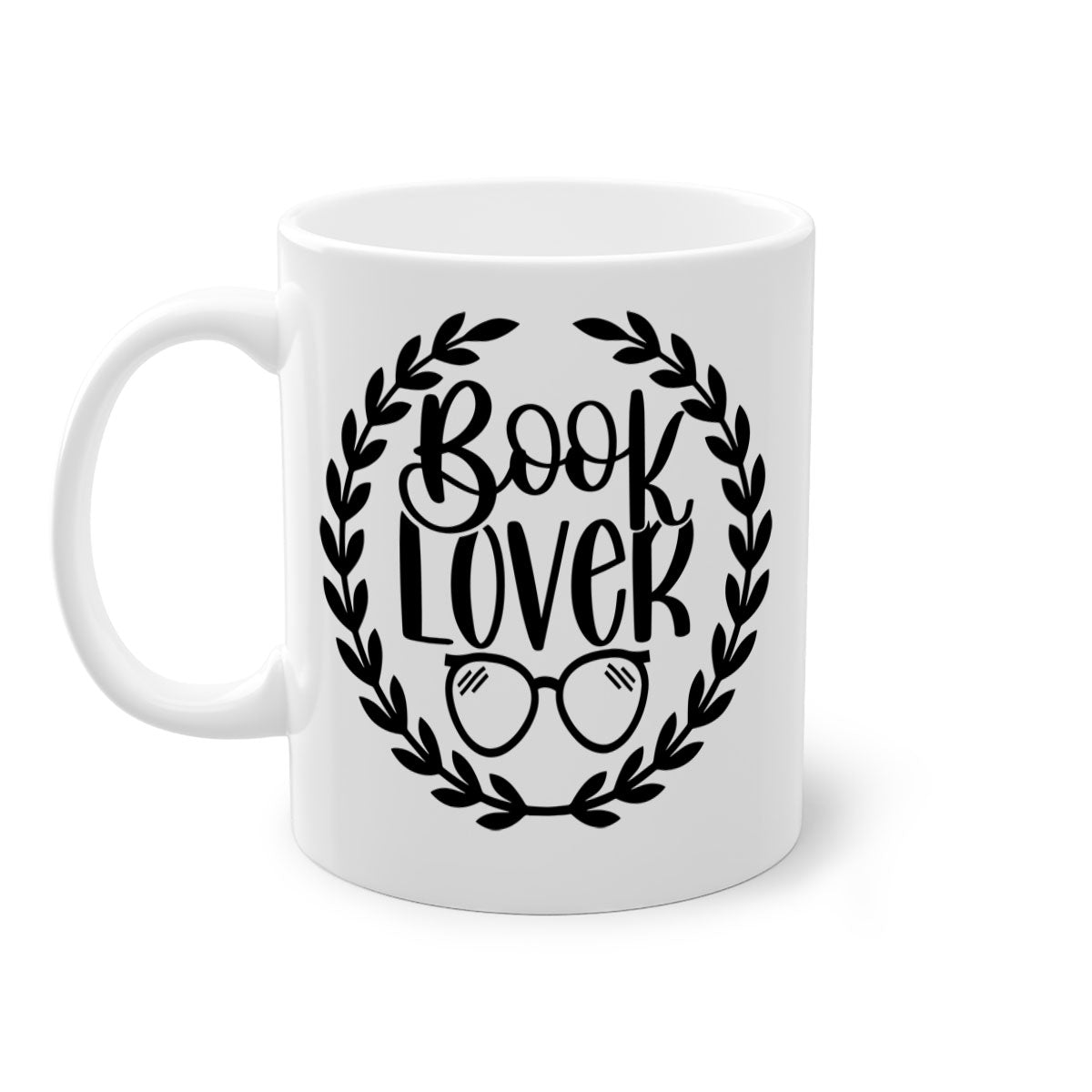 A stylish two-tone Book Lover Mug with a colored handle and glossy finish, available in multiple colors and sizes.