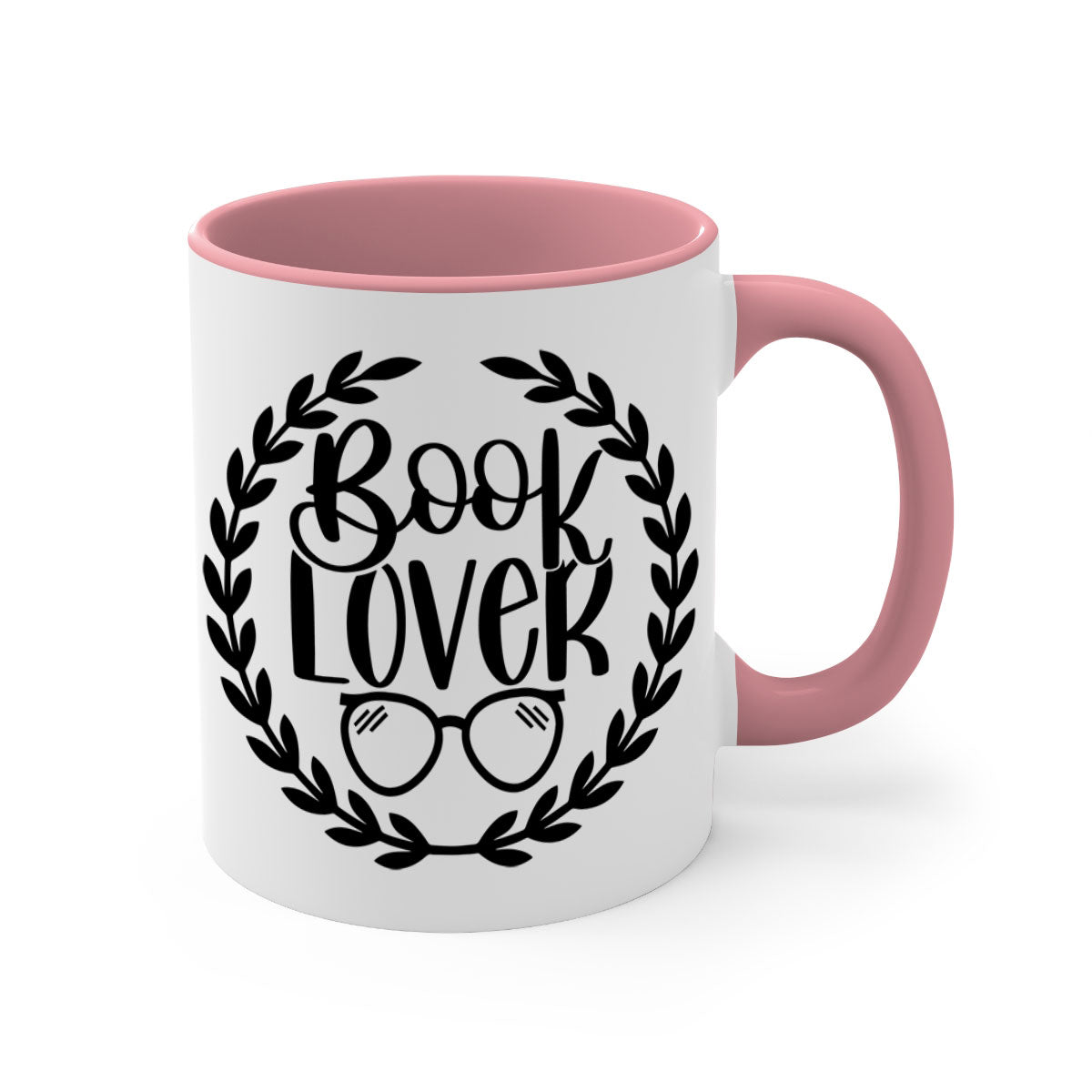 A stylish two-tone Book Lover Mug with a colored handle and glossy finish, available in multiple colors and sizes.