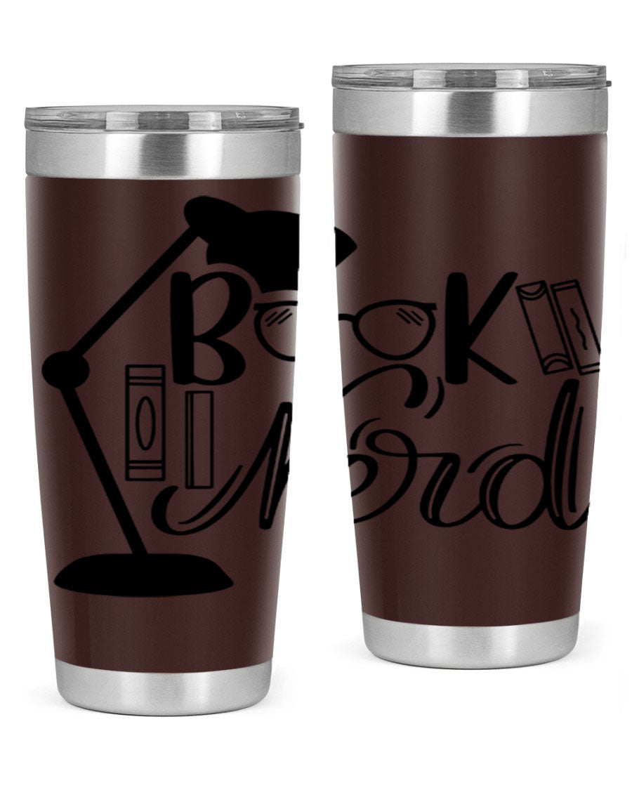 Book Nerd 49# Tumbler in stainless steel with a stylish design, perfect for keeping beverages hot or cold.