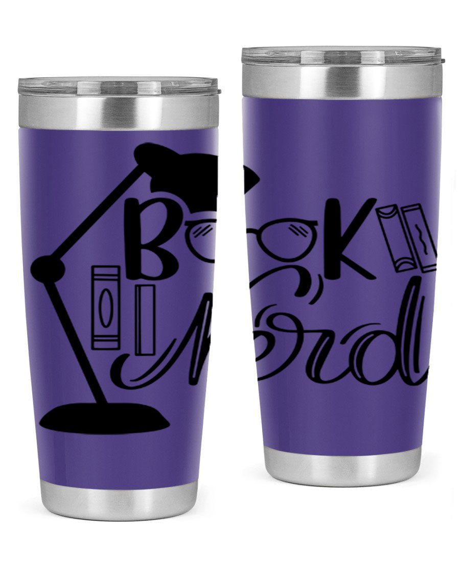 Book Nerd 49# Tumbler in stainless steel with a stylish design, perfect for keeping beverages hot or cold.