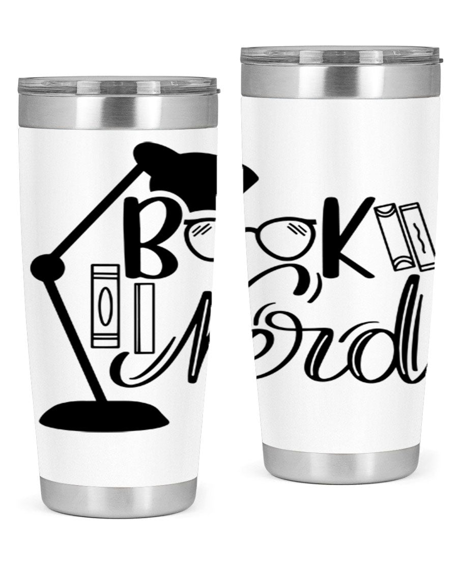 Book Nerd 49# Tumbler in stainless steel with a stylish design, perfect for keeping beverages hot or cold.