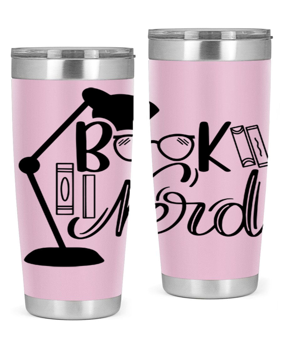 Book Nerd 49# Tumbler in stainless steel with a stylish design, perfect for keeping beverages hot or cold.