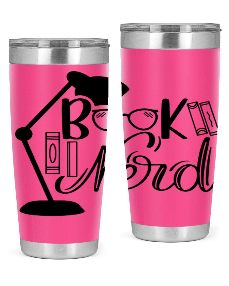 Book Nerd 49# Tumbler in stainless steel with a stylish design, perfect for keeping beverages hot or cold.