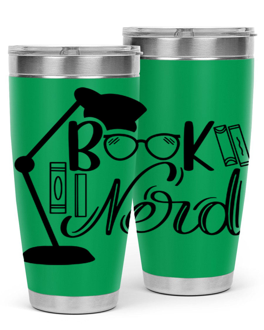 Book Nerd 49# Tumbler in stainless steel with a stylish design, perfect for keeping beverages hot or cold.