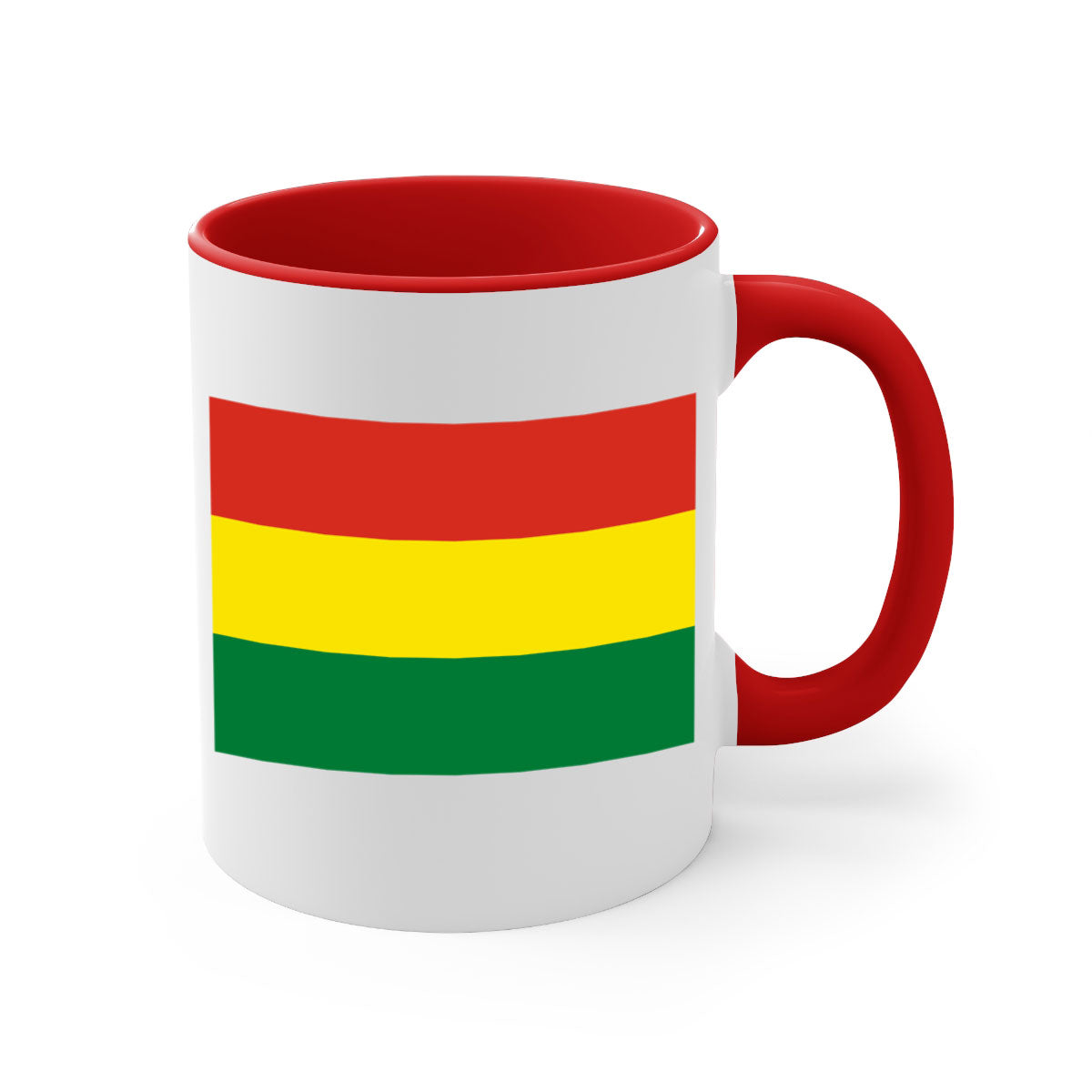 Bolivia 177# Mug featuring a two-tone design with a colored handle and interior, available in multiple colors and sizes.