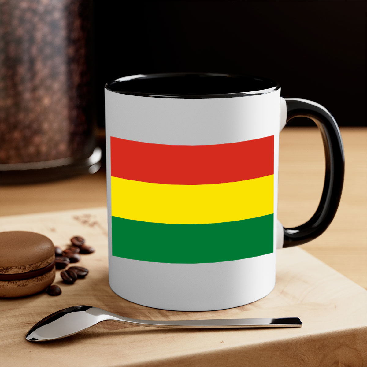 Bolivia 177# Mug featuring a two-tone design with a colored handle and interior, available in multiple colors and sizes.