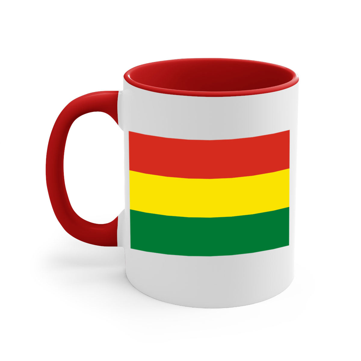 Bolivia 177# Mug featuring a two-tone design with a colored handle and interior, available in multiple colors and sizes.