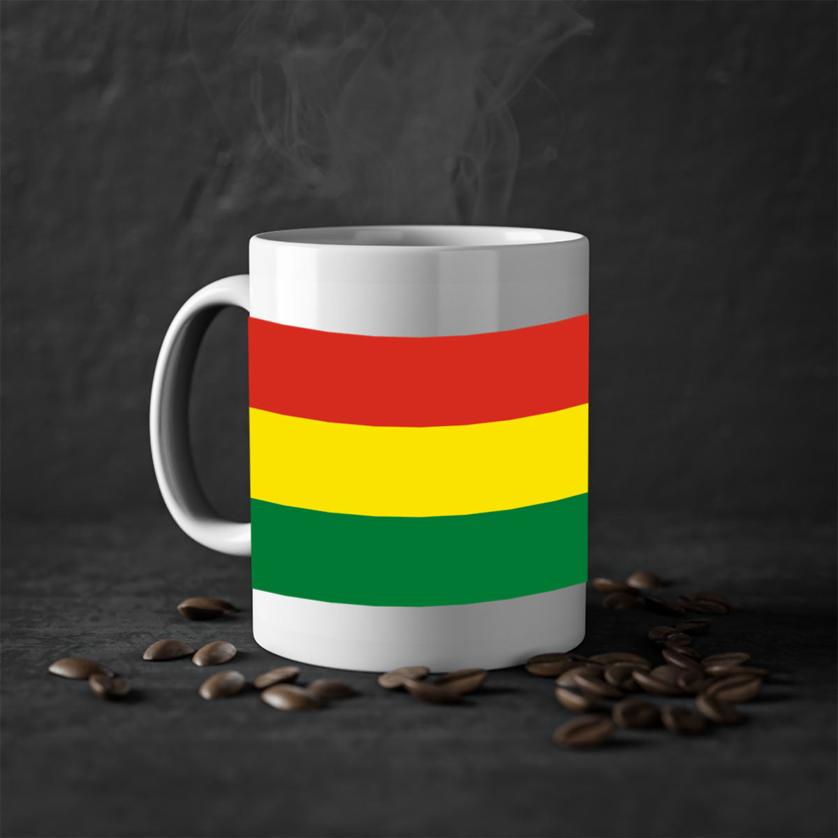 Bolivia 177# Mug featuring a two-tone design with a colored handle and interior, available in multiple colors and sizes.