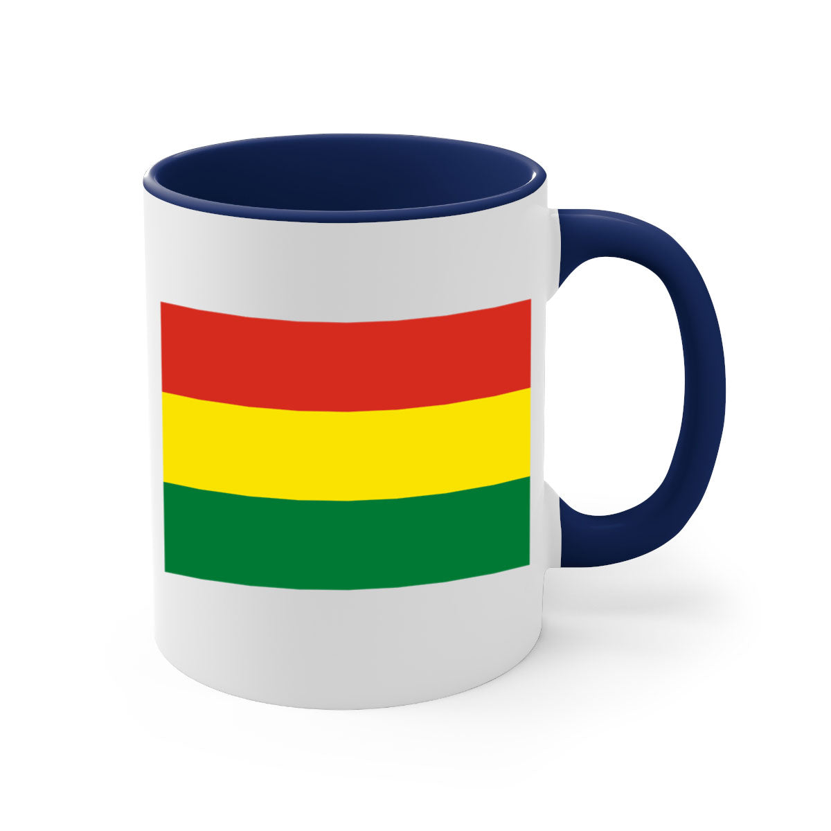 Bolivia 177# Mug featuring a two-tone design with a colored handle and interior, available in multiple colors and sizes.