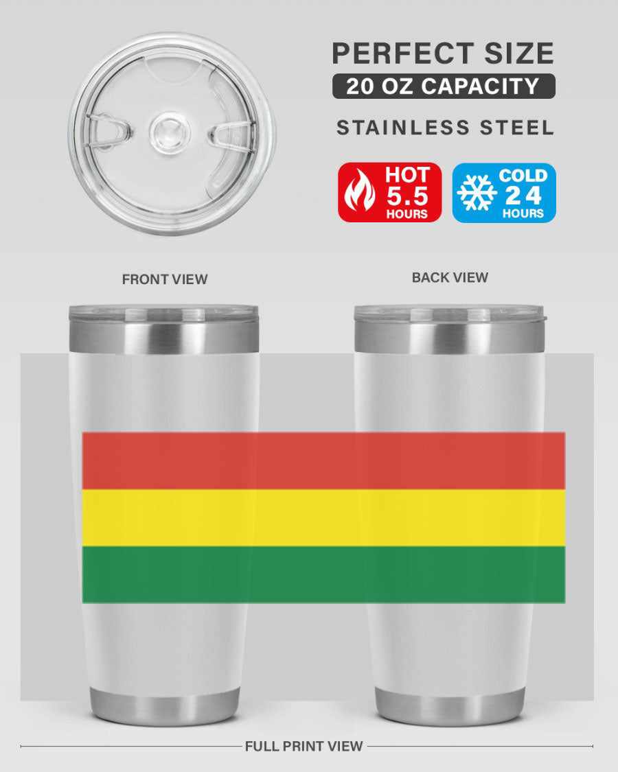 Bolivia 177# Tumbler showcasing vibrant colors and double wall vacuum design, perfect for keeping drinks hot or cold.