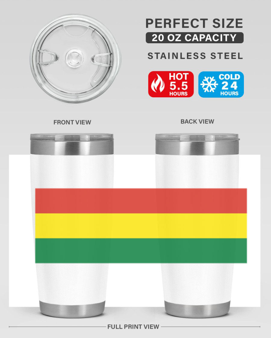 Bolivia 177# Tumbler showcasing vibrant colors and double wall vacuum design, perfect for keeping drinks hot or cold.