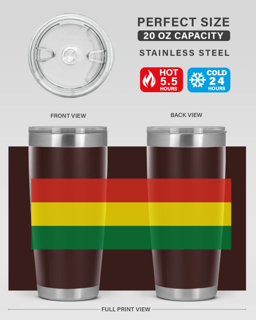 Bolivia 177# Tumbler showcasing vibrant colors and double wall vacuum design, perfect for keeping drinks hot or cold.