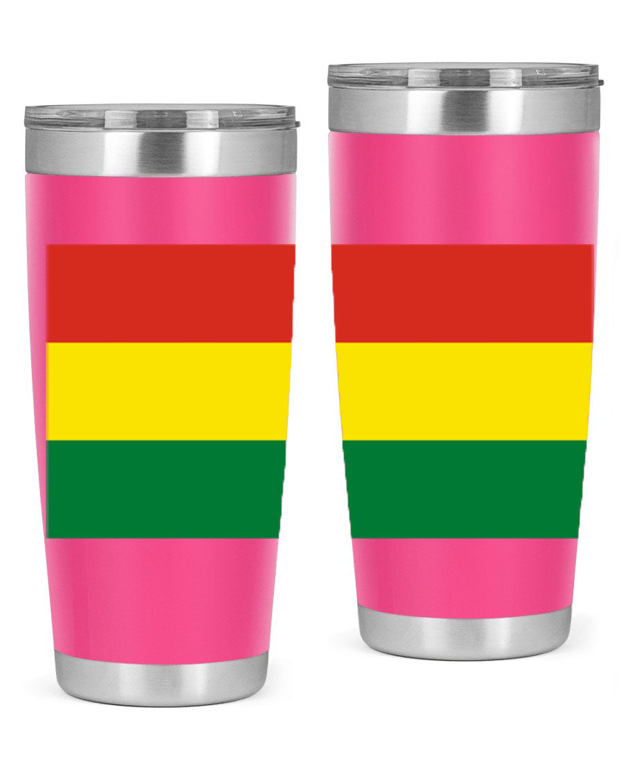 Bolivia 177# Tumbler showcasing vibrant colors and double wall vacuum design, perfect for keeping drinks hot or cold.