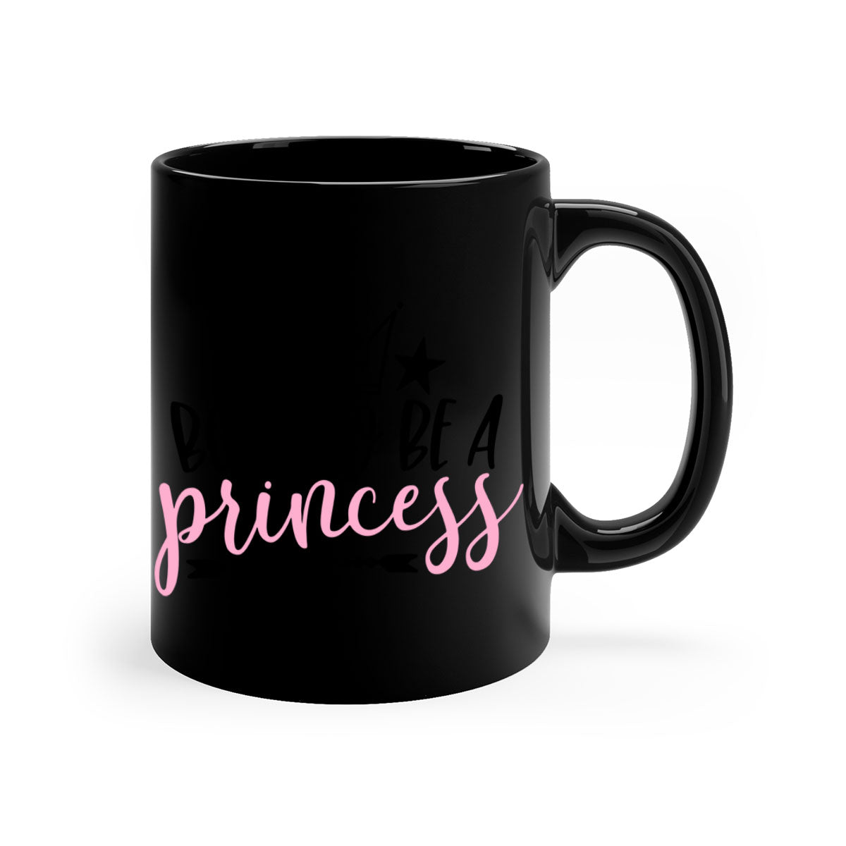 Born To Be A Princess Style 110# Mug featuring a glossy finish, colored handle, and interior, available in multiple colors.