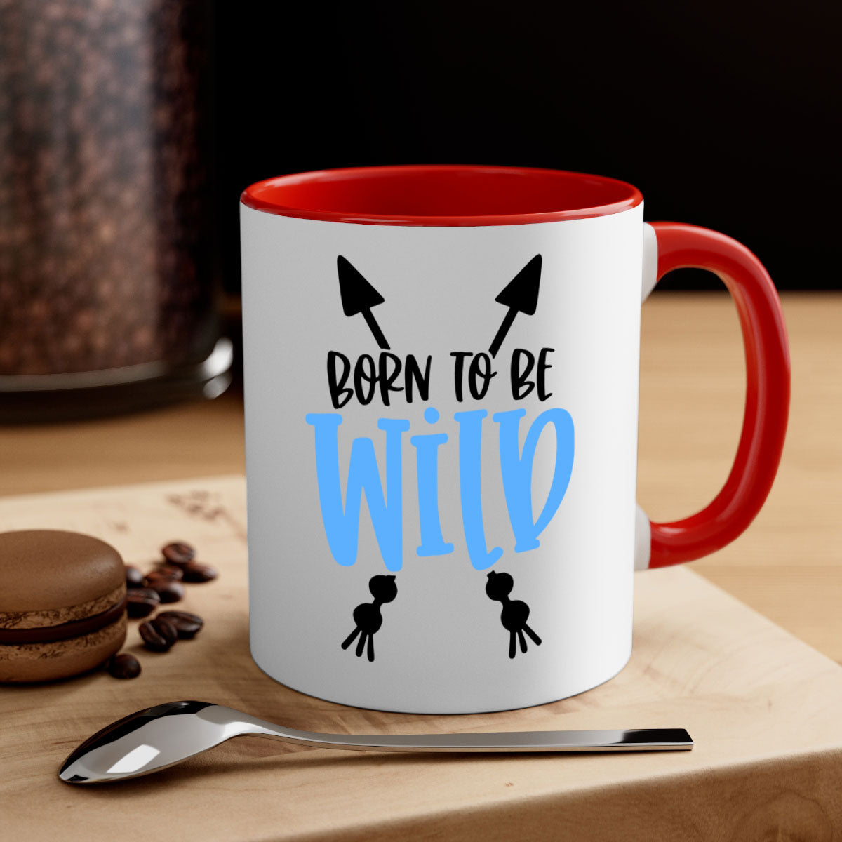 Born To Be Wild Style 109# Mug featuring a glossy finish, colored handle, and interior, available in multiple colors.