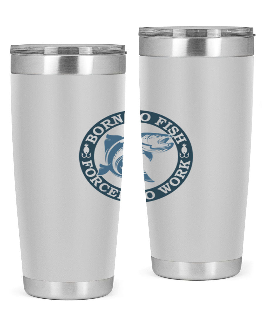 Born to Fish 178# Tumbler in 20oz and 30oz sizes, featuring double wall vacuum insulation and a stylish design for fishing enthusiasts.