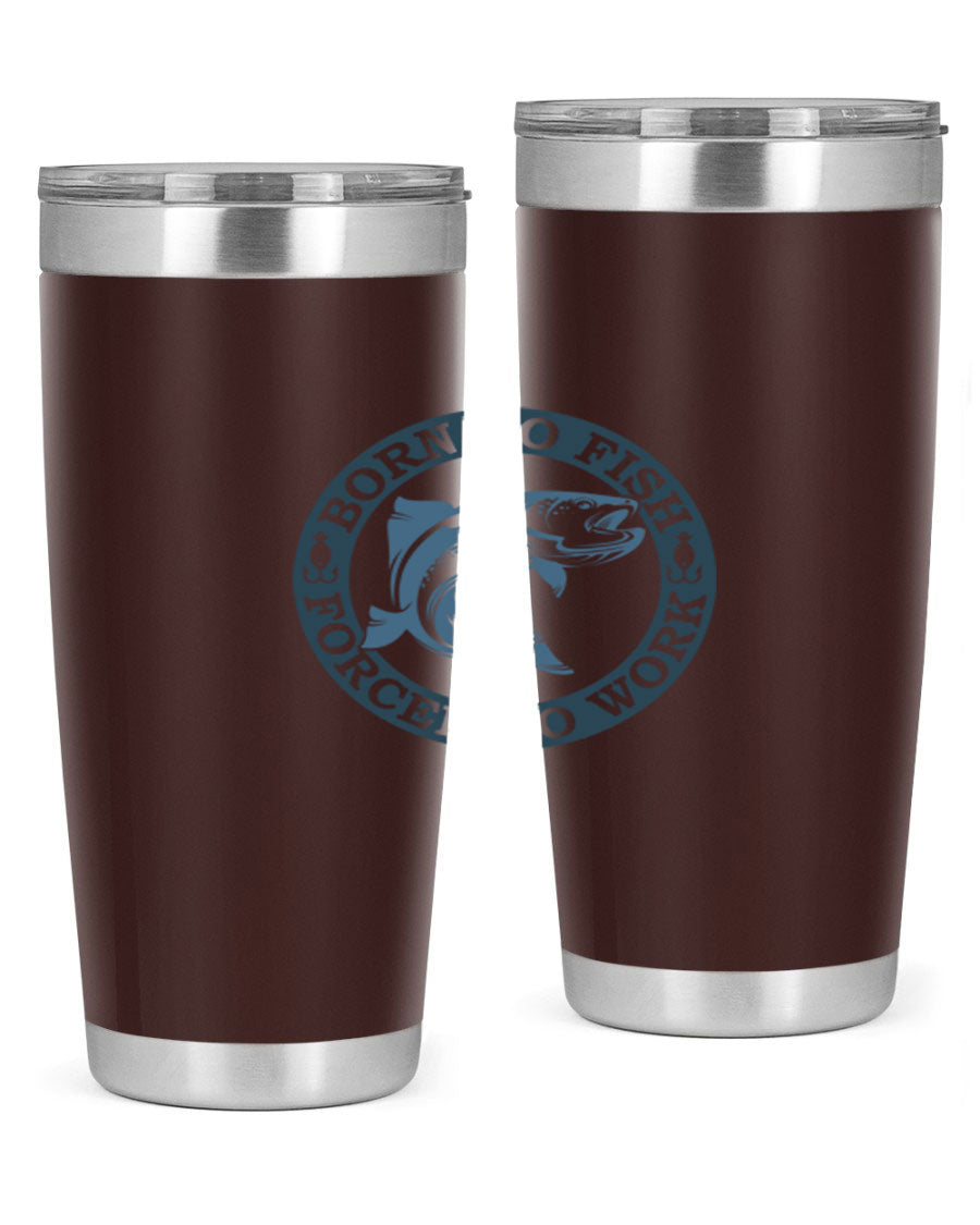 Born to Fish 178# Tumbler in 20oz and 30oz sizes, featuring double wall vacuum insulation and a stylish design for fishing enthusiasts.