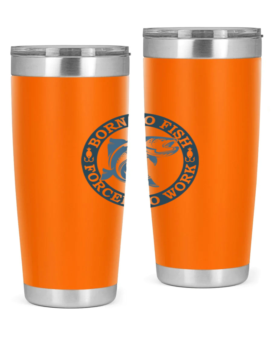 Born to Fish 178# Tumbler in 20oz and 30oz sizes, featuring double wall vacuum insulation and a stylish design for fishing enthusiasts.