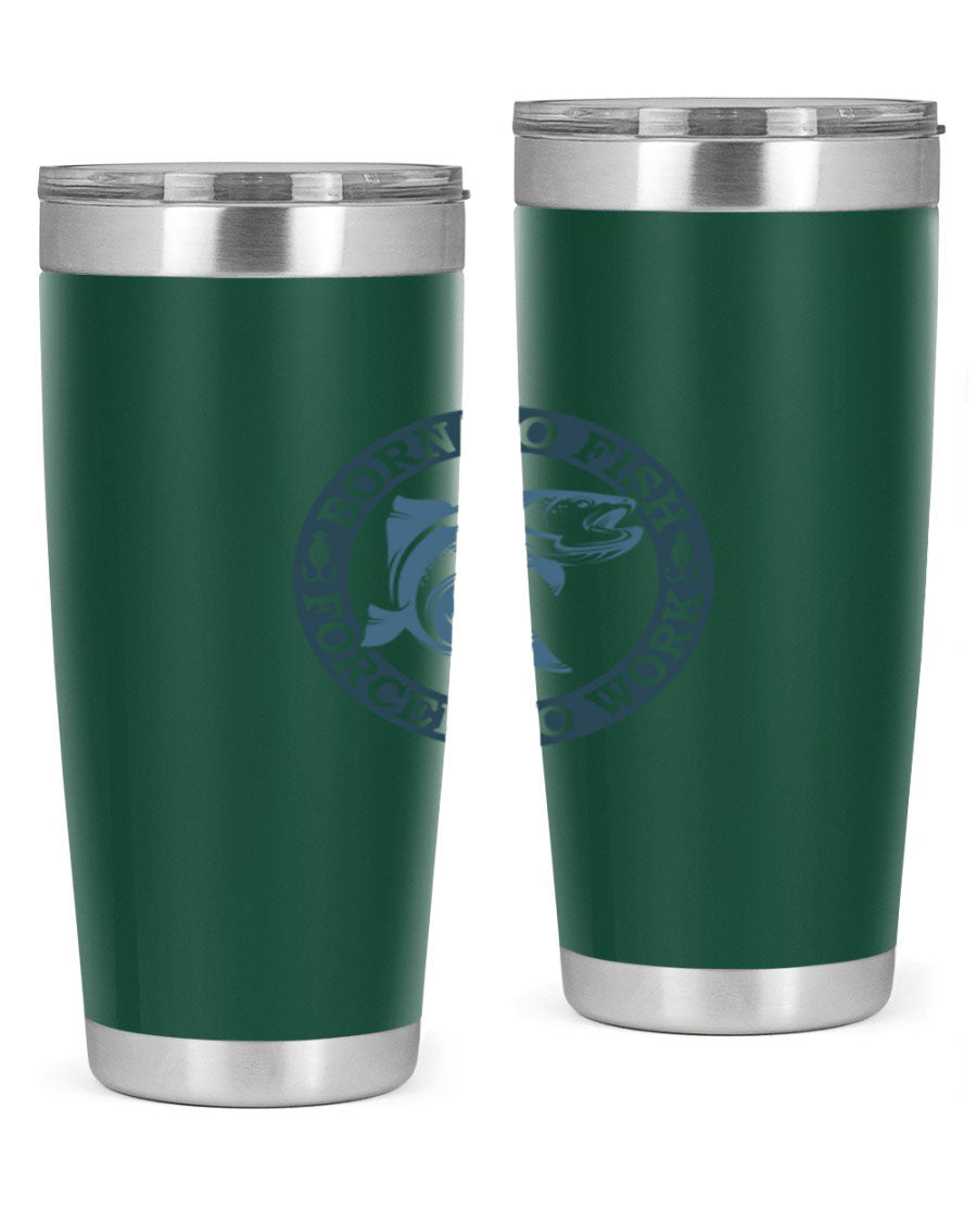 Born to Fish 178# Tumbler in 20oz and 30oz sizes, featuring double wall vacuum insulation and a stylish design for fishing enthusiasts.