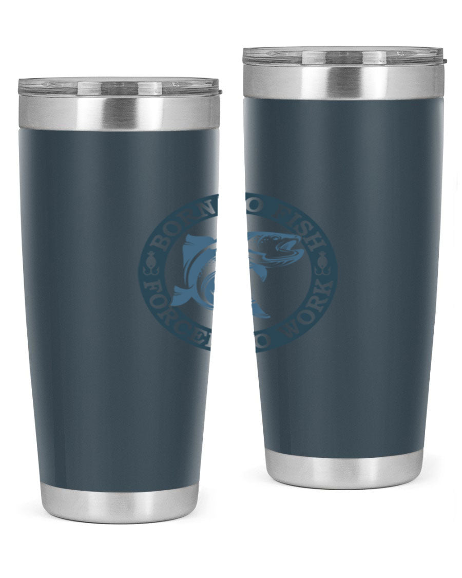 Born to Fish 178# Tumbler in 20oz and 30oz sizes, featuring double wall vacuum insulation and a stylish design for fishing enthusiasts.