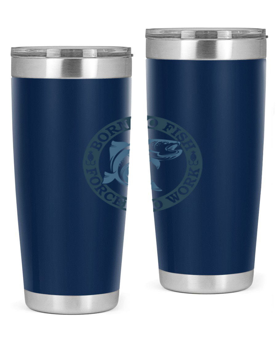 Born to Fish 178# Tumbler in 20oz and 30oz sizes, featuring double wall vacuum insulation and a stylish design for fishing enthusiasts.