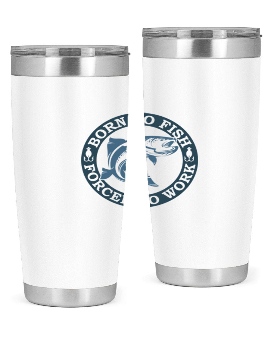 Born to Fish 178# Tumbler in 20oz and 30oz sizes, featuring double wall vacuum insulation and a stylish design for fishing enthusiasts.