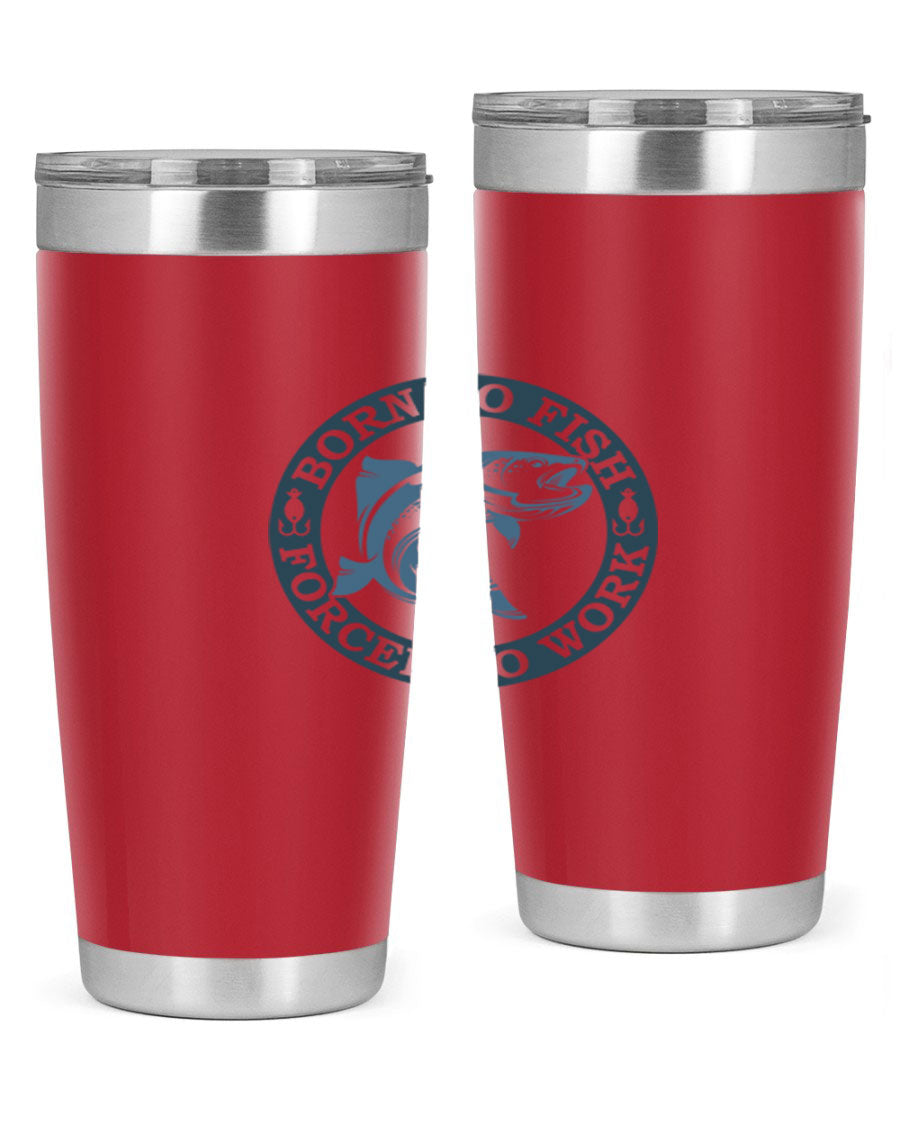 Born to Fish 178# Tumbler in 20oz and 30oz sizes, featuring double wall vacuum insulation and a stylish design for fishing enthusiasts.