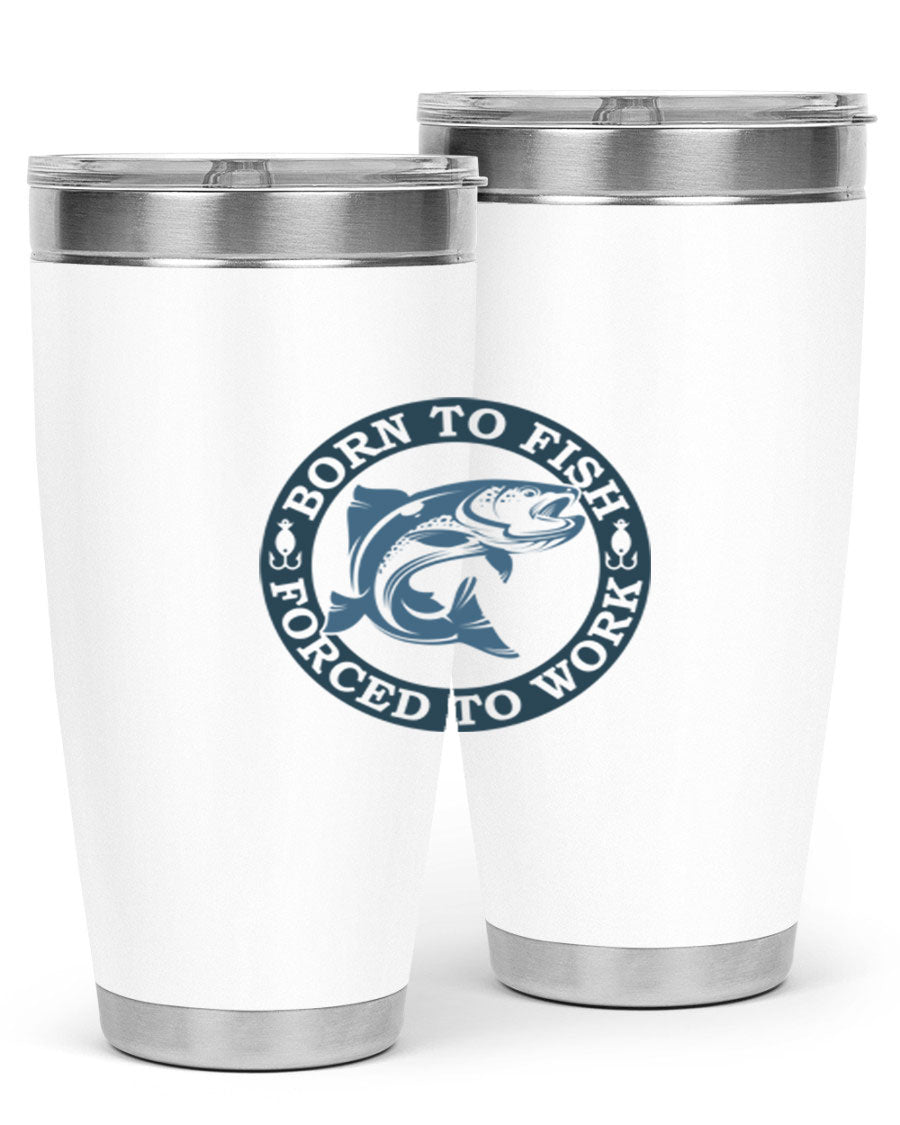 Born to Fish 178# Tumbler in 20oz and 30oz sizes, featuring double wall vacuum insulation and a stylish design for fishing enthusiasts.