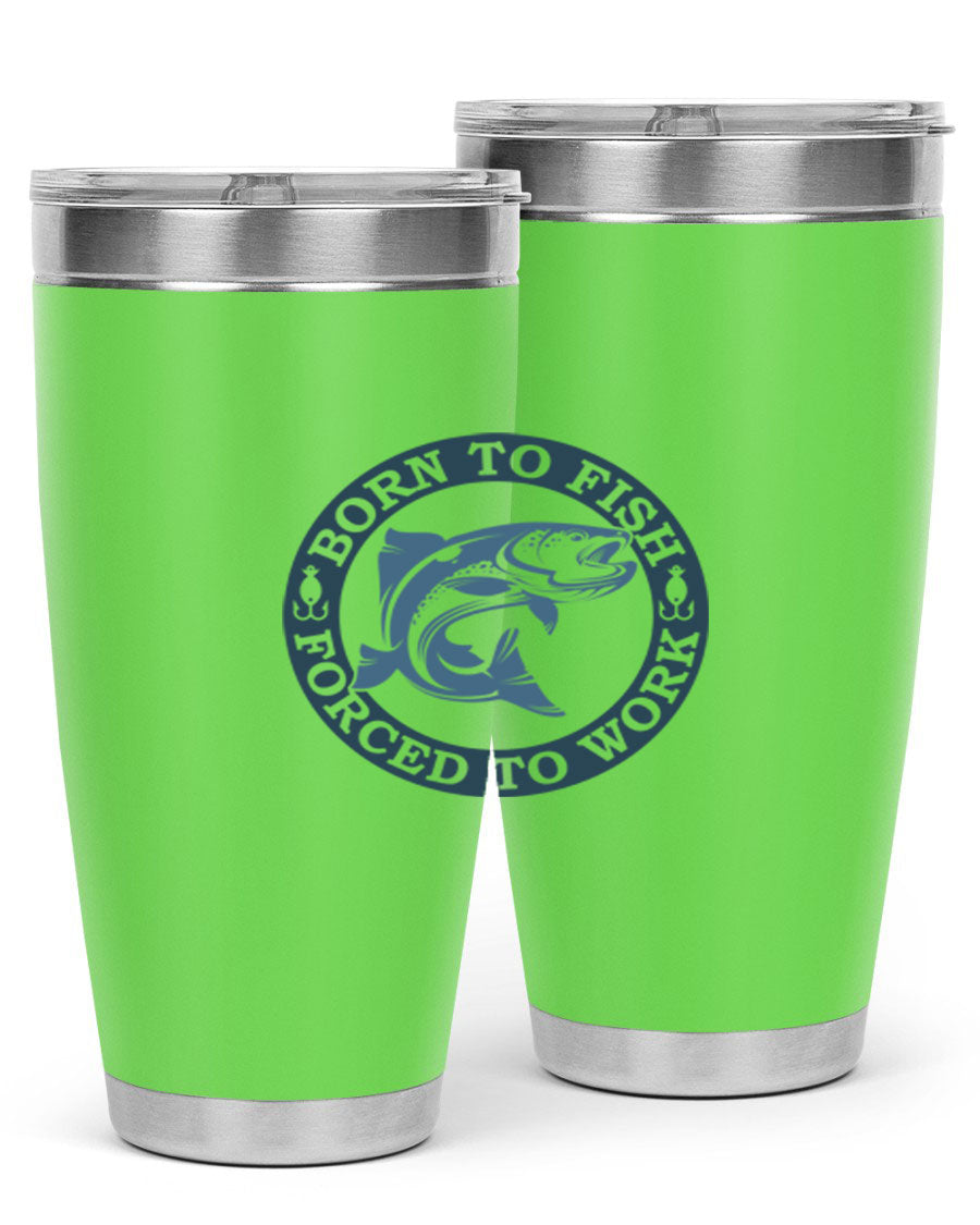 Born to Fish 178# Tumbler in 20oz and 30oz sizes, featuring double wall vacuum insulation and a stylish design for fishing enthusiasts.