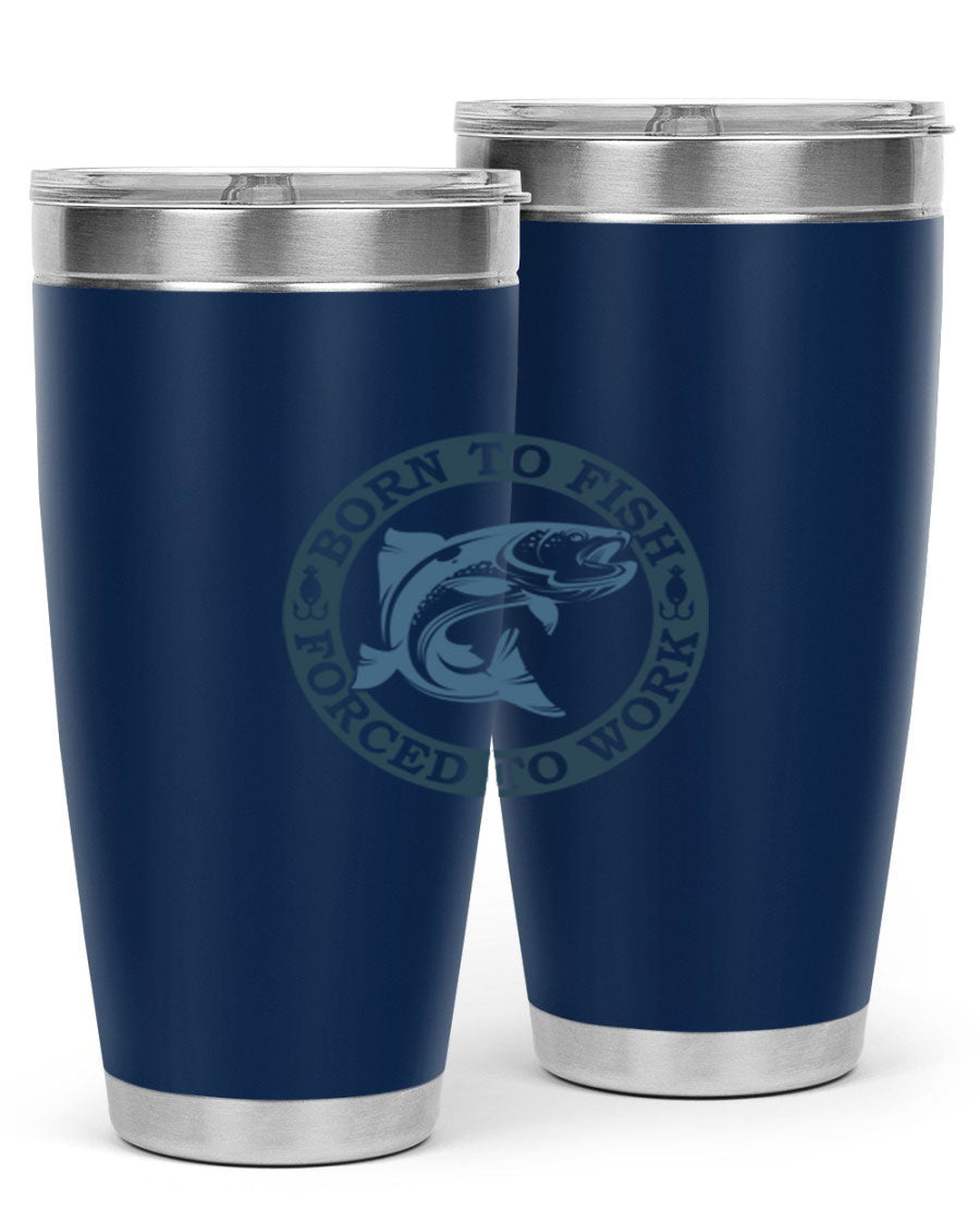 Born to Fish 178# Tumbler in 20oz and 30oz sizes, featuring double wall vacuum insulation and a stylish design for fishing enthusiasts.