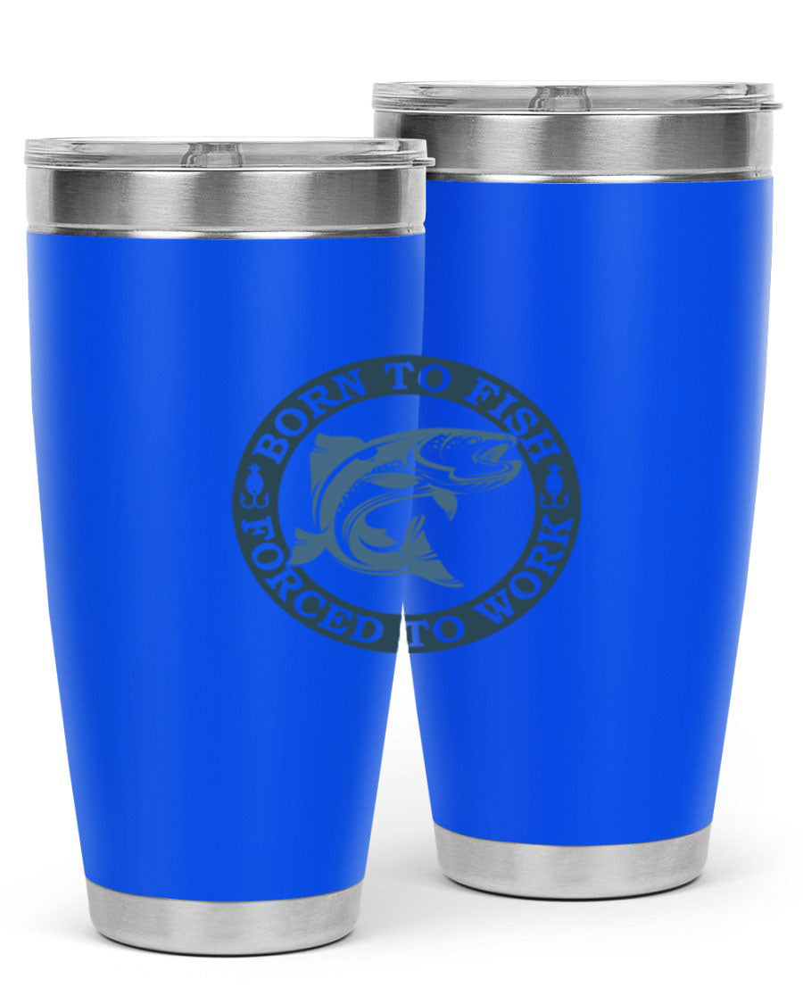 Born to Fish 178# Tumbler in 20oz and 30oz sizes, featuring double wall vacuum insulation and a stylish design for fishing enthusiasts.