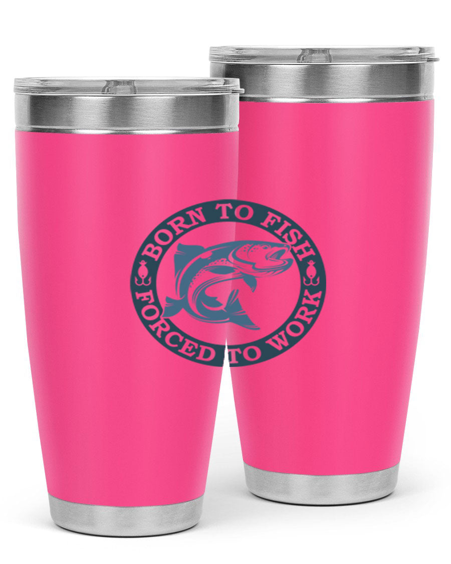 Born to Fish 178# Tumbler in 20oz and 30oz sizes, featuring double wall vacuum insulation and a stylish design for fishing enthusiasts.