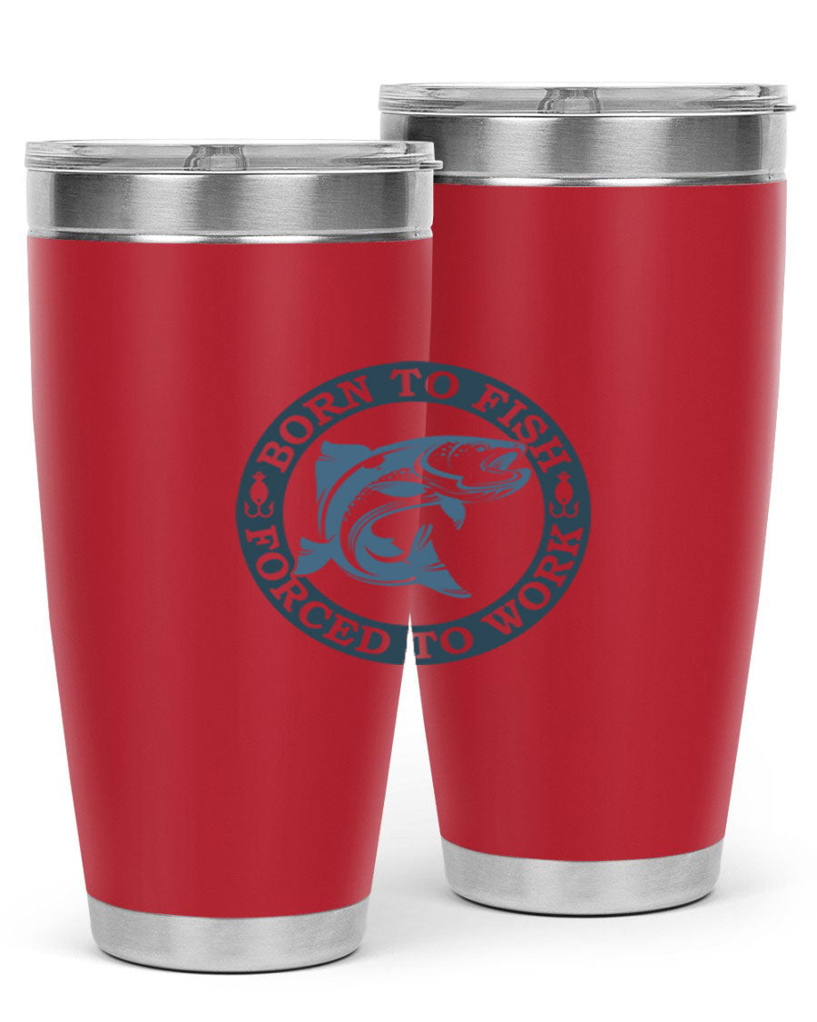 Born to Fish 178# Tumbler in 20oz and 30oz sizes, featuring double wall vacuum insulation and a stylish design for fishing enthusiasts.