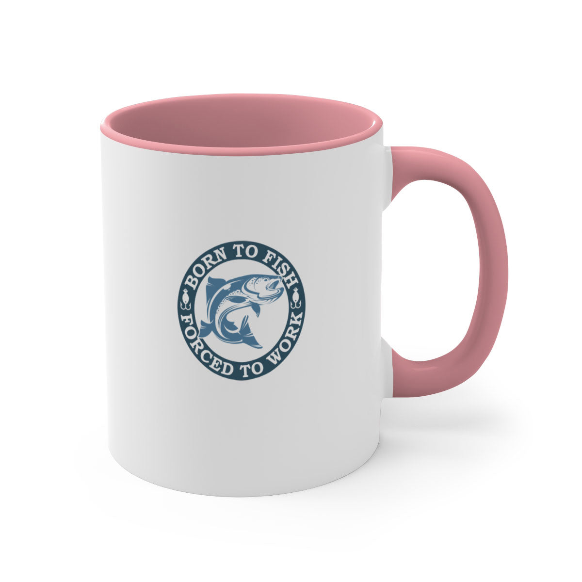 Born to Fish 178# Mug featuring a glossy finish, colored handle, and interior, available in five vibrant colors.