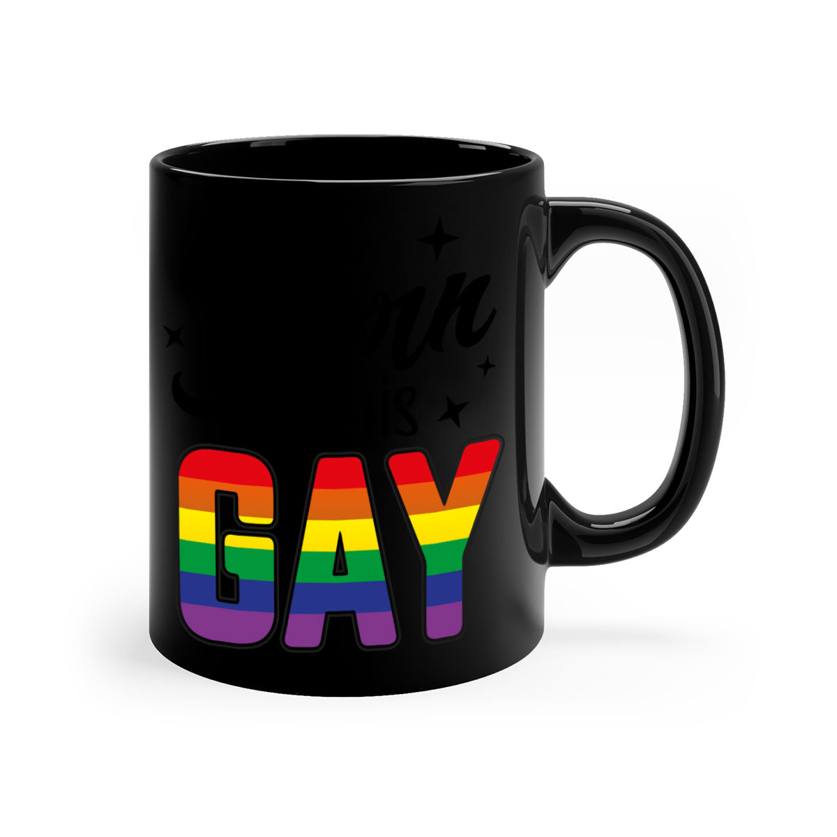 A stylish bornthisgay 154# Mug featuring a glossy finish, colored handle, and interior, available in five vibrant colors.