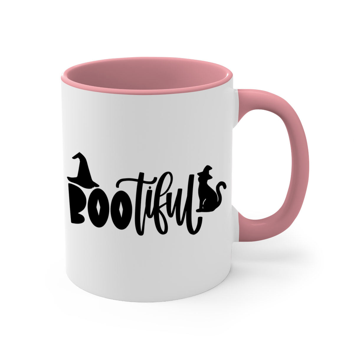 Bootiful 85# Halloween Mug with colorful handle and glossy finish, perfect for coffee or tea.