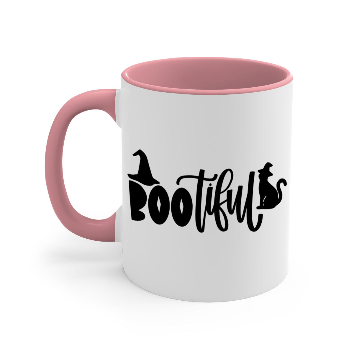 Bootiful 85# Halloween Mug with colorful handle and glossy finish, perfect for coffee or tea.