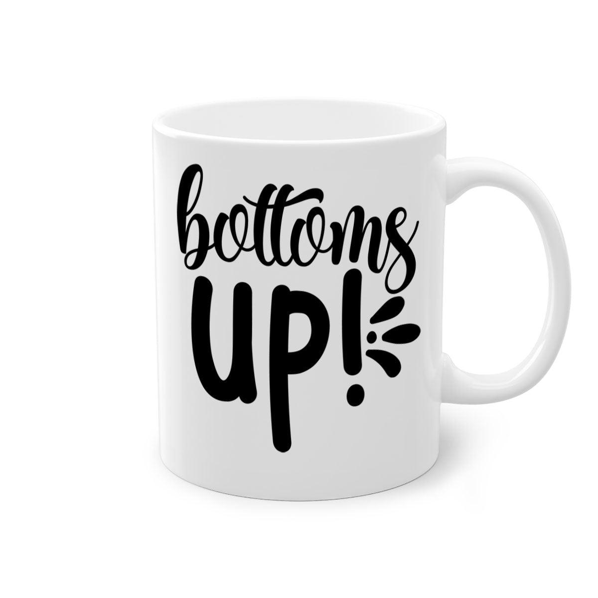 Bottoms tup 207# Mug in five vibrant colors with glossy finish and easy-grip handle.