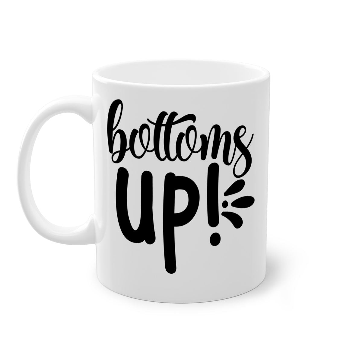 Bottoms tup 207# Mug in five vibrant colors with glossy finish and easy-grip handle.