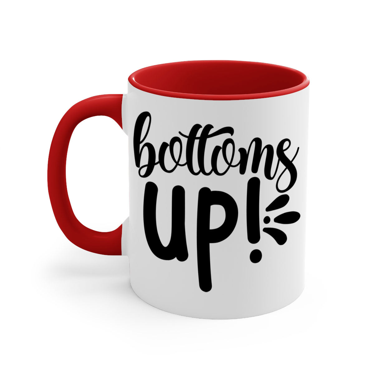 Bottoms tup 207# Mug in five vibrant colors with glossy finish and easy-grip handle.