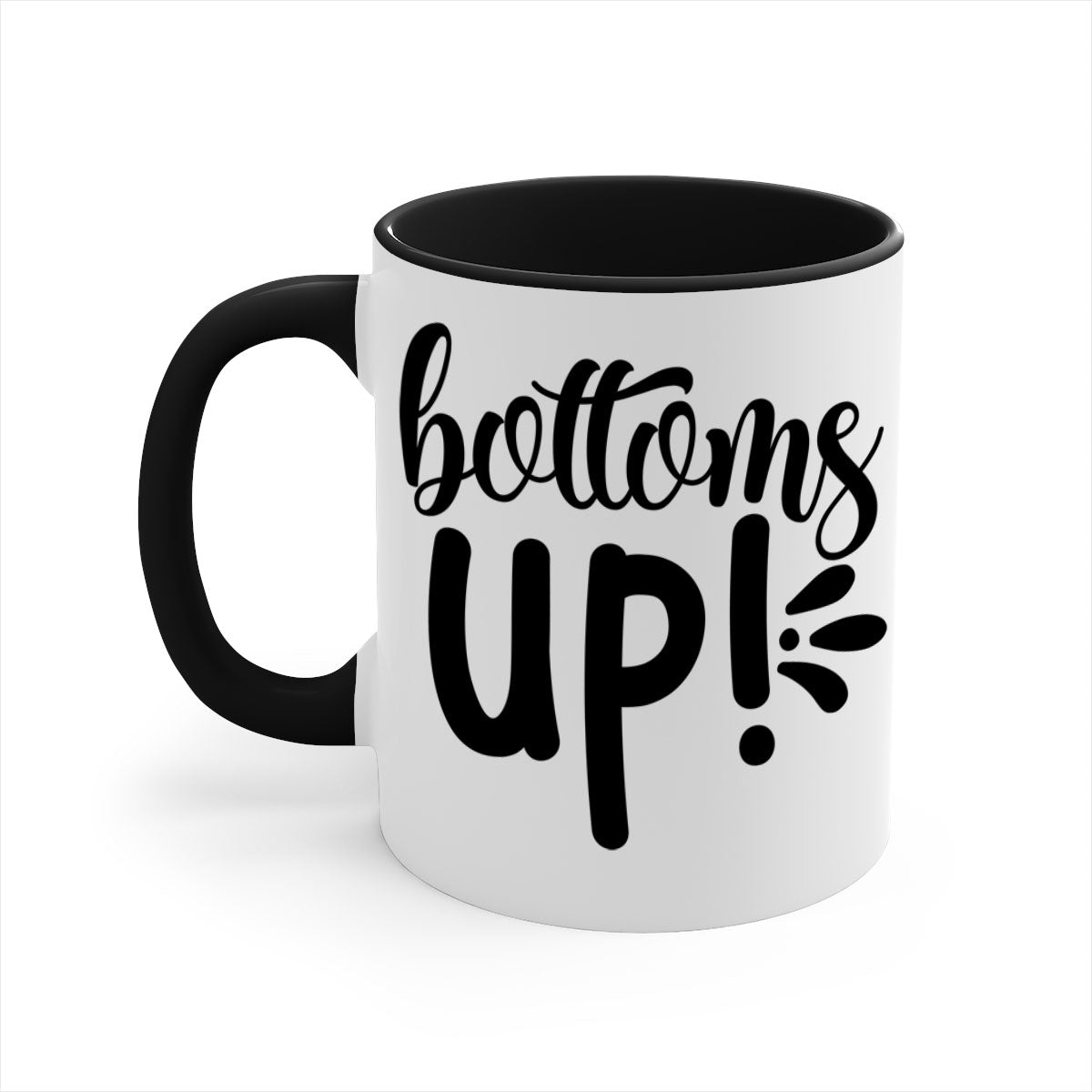 Bottoms tup 207# Mug in five vibrant colors with glossy finish and easy-grip handle.