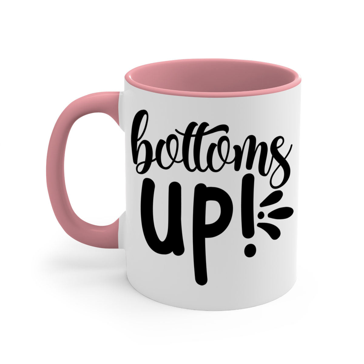 Bottoms tup 207# Mug in five vibrant colors with glossy finish and easy-grip handle.