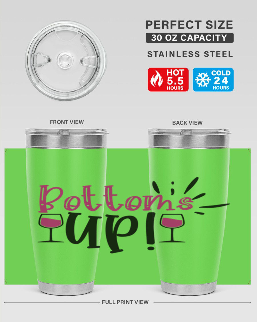 Bottoms Tup 208# Wine Tumbler in wine color, showcasing its sleek design and stainless steel construction.