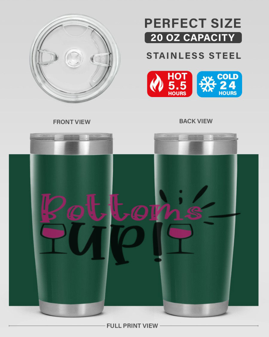 Bottoms Tup 208# Wine Tumbler in wine color, showcasing its sleek design and stainless steel construction.