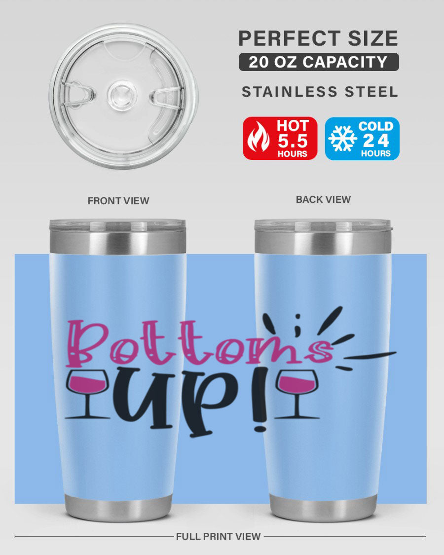 Bottoms Tup 208# Wine Tumbler in wine color, showcasing its sleek design and stainless steel construction.